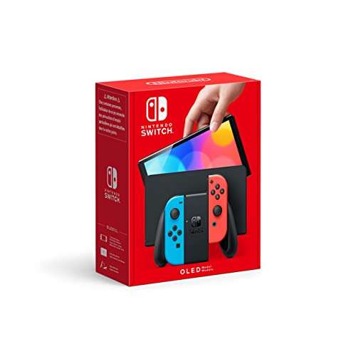 Nintendo Switch (OLED Model) - Neon Blue/Neon Red & White Model