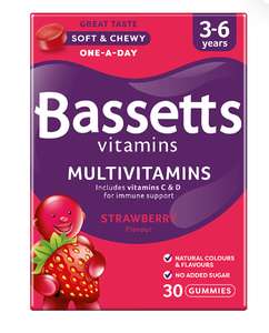 Bassetts Kids 3-6 years Multivits Strawberry / Kids 3-6 years OMEGA-3 & Multivits Blackcurrent & Apple 30pk (£6.50) 33% off via Shopmium app