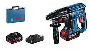 Bosch Professional GBH 18V-21 - Cordless rotary hammer SDS drill (2 batteries x4.0Ah, charger, in case) £218.49 at Amazon