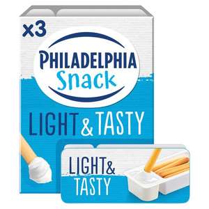 Philadelphia Light & Tasty Soft Cheese Snack 3 Pack 126G £1 (Clubcard Price) @ Tesco