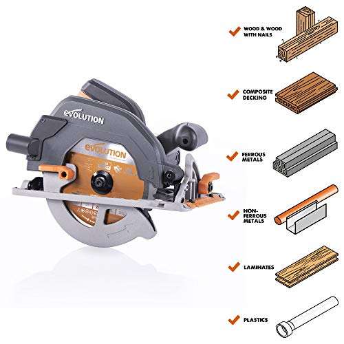 Evolution Power Tools R185CCS 1600W Multi-Material Circular Saw - Usually Dispatched Within 1-2 Months