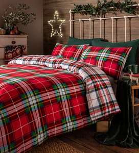 Red Checked Brushed 100% Cotton Single Duvet Set / Double £9.50 / King £11.50 - Free C&C