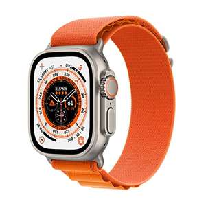 Apple Watch Ultra (GPS + Cellular, 49mm) Smart watch - Titanium Case with Orange Alpine Loop - Small