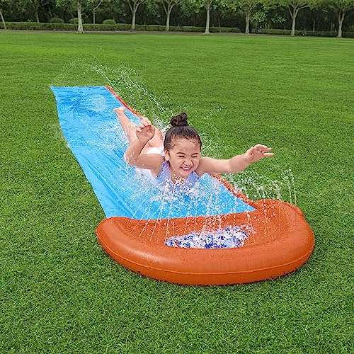 Bestway 16ft Single Lane Slip & Slide, Inflatable Water Slide with Built in Sprinklers £6.64 / Double Lane Slip & Slide £8.99