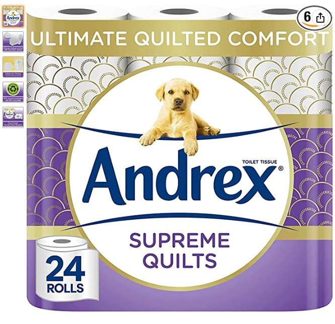 Andrex Supreme Quilts - 24 - £13.33 / £12 Subscribe & Save (+10% 1st S&S) @ Amazon