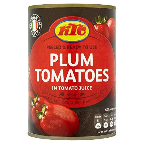 KTC Plum Tomatoes in Tomato Juice, 400g - 45p (+ Buy 4 Save 5%) @ Amazon