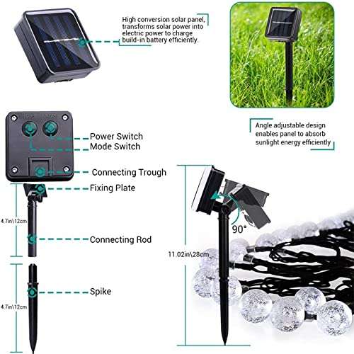 Solar Garden Lights Outdoor, 36ft 60 LED Sold by Moxled Direct FBA