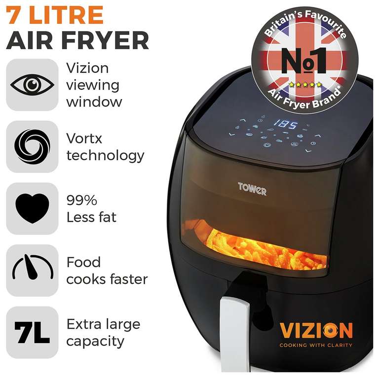Tower T17072 7L Digital Vortx Vizion Air Fryer - £73 + Free Click & Collect - @ Argos
