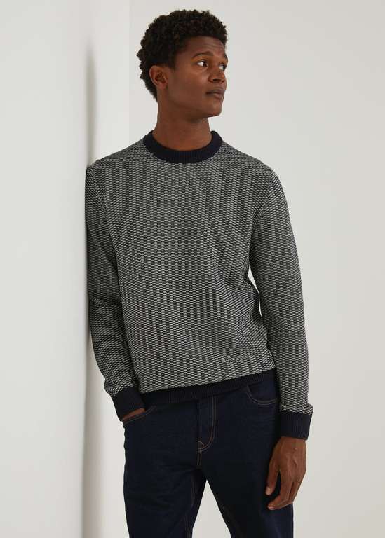 Navy Jacquard Jumper for £9 + free collection @ Matalan