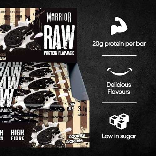 Warrior Raw flapjack protein bar (12 pack) Cookies & cream