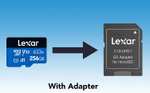 Lexar 633x 256GB Micro SD Card, microSDXC UHS-I Card + SD Adapter, microSD Memory Card up to 100MB/s Read, A1, Class 10