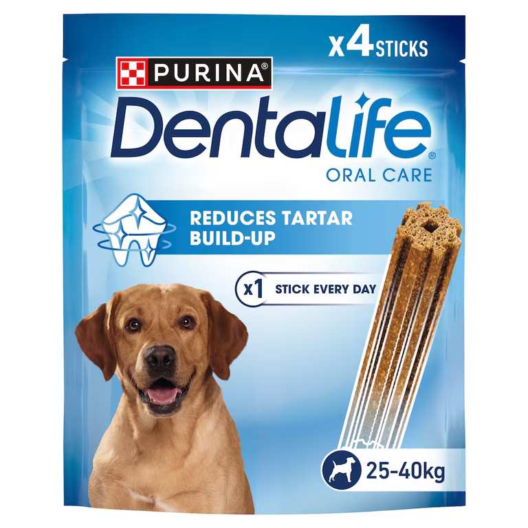 DENTALIFE Large Dental Chicken Dog Chews 4 Sticks - Clubcard Price