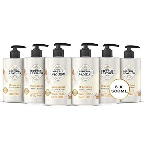 Imperial Leather Antibacterial Moisturising Cotton Flower & Vanilla Orchid Hand Wash 6x500ml (£8.55/£7.65 S&S) + 5% off voucher on 1st S&S