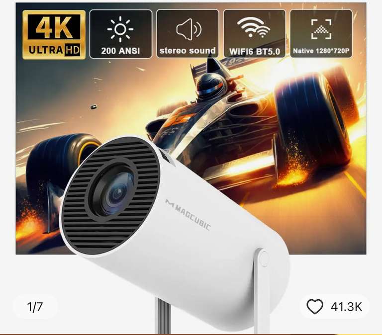 Magcubic Projector Hy300 Android 11 Dual Wifi6 200 ANSI H713 BT5.0 1280*720P/EU plug- Factory Direct Collected Store