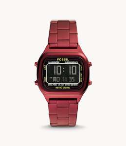 Fossil Retro Digital Stainless Steel Watch (Pomegranate Red) - £37.80 delivered with code @ Fossil