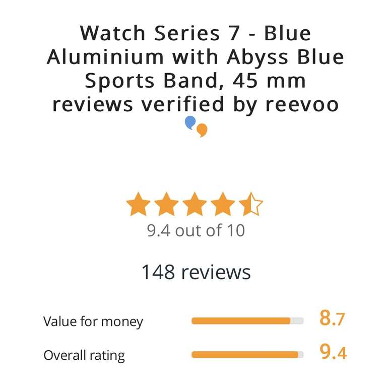 APPLE Watch Series 7 - Blue Aluminium with Abyss Blue Sports Band, 45 mm £309 at Currys