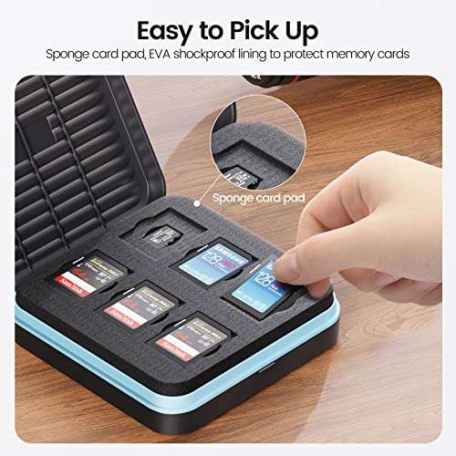 ORICO SD Card Holder, 24 Slots SD | for 12 TF Card & 12 SD Card, Water-Resistant, Anti-shock with voucher ORICO Official Store FBA