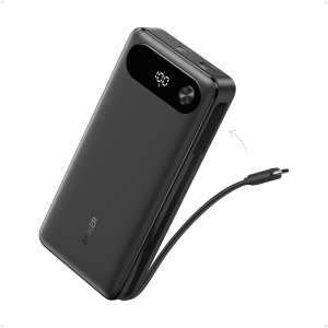 Anker Power Bank, 20,000mAh Portable Charger with Built-in USB-C Cable, 2 USB-C and 1 USB-A - W/Voucher Sold by AnkerDirect UK FBA