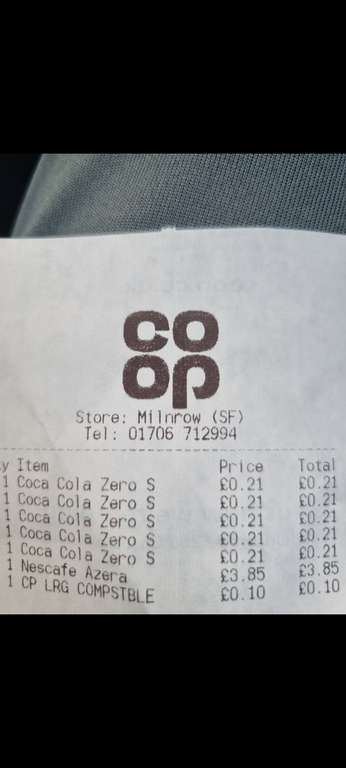 Coca Cola Zero movement limited edition 250ml 21p Co-operative Milnrow