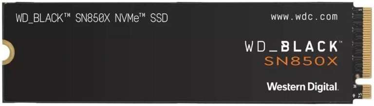 2TB - WD Black SN850X PCIe Gen 4 x4 NVMe SSD - 7300MB/s, 3D TLC, 2GB Dram Cache, 1200 TBW (PS5 Compatible) - £153.48 Delivered @ Ebuyer