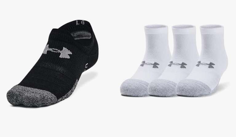 6 Pairs (2 x 3 pack) Under Armour Heatgear Ultralowtab Breathable Trainer Socks size L