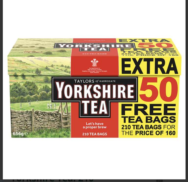 Yorkshire Tea: 210 Teabags 656g £4.49 @ Home Bargains Waltham Abbey