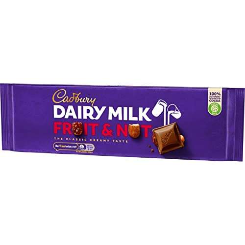 Cadbury Dairy Milk Fruit and Nut Chocolate Bar, 300g £2.50 / £2.38 via sub and save @ Amazon