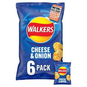 Walkers 6 pack of crisps £1.35 with clubcard - Cheese & Onion Crisps / Marmite / Variety + More @ Tesco
