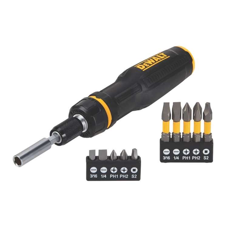 Dewalt Dwht68001-0 Ratchet Maxfit Telescopic Multi-bit Screwdriver Set 11 Piece - £15 with free click and collect from Screwfix