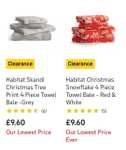 Habitat Christmas Snowflake 4 Piece Towel Bale in Red & White - £9.60 + Free Click & Collect @ Argos
