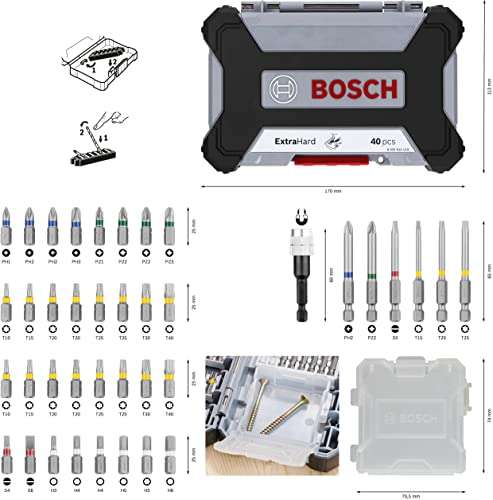 Bosch Professional 40-Pieces Drill Set with universal holder (Prime members)