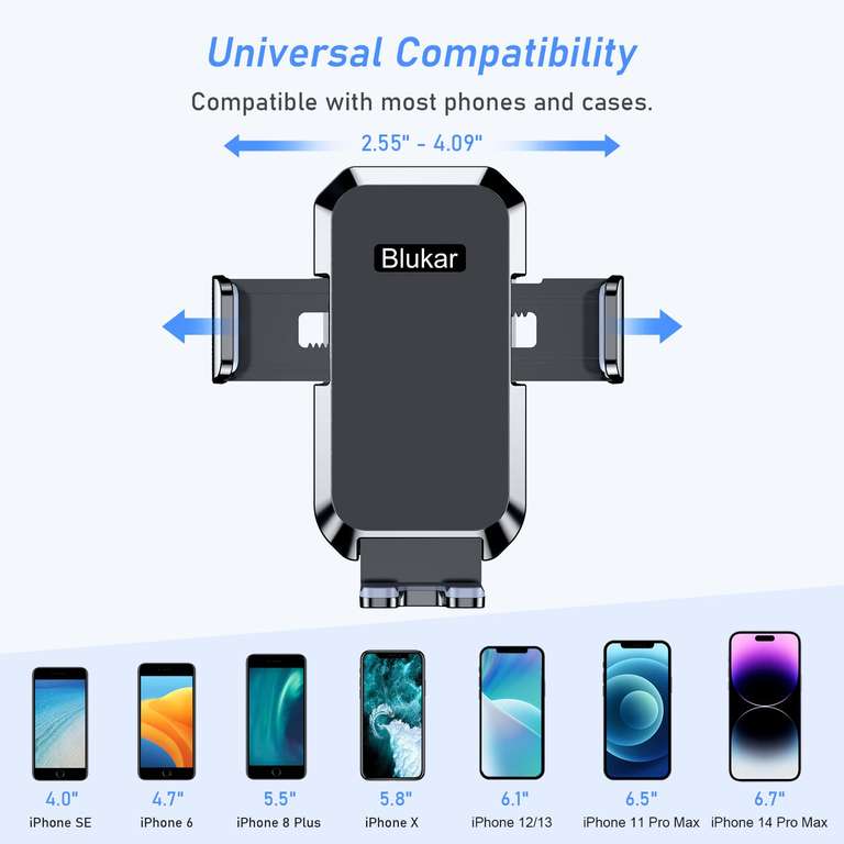 Blukar Car Phone Holder, Adjustable Car Phone Mount 360° Rotation for Car Dashboard/Windscreen Sold by Flying-Store