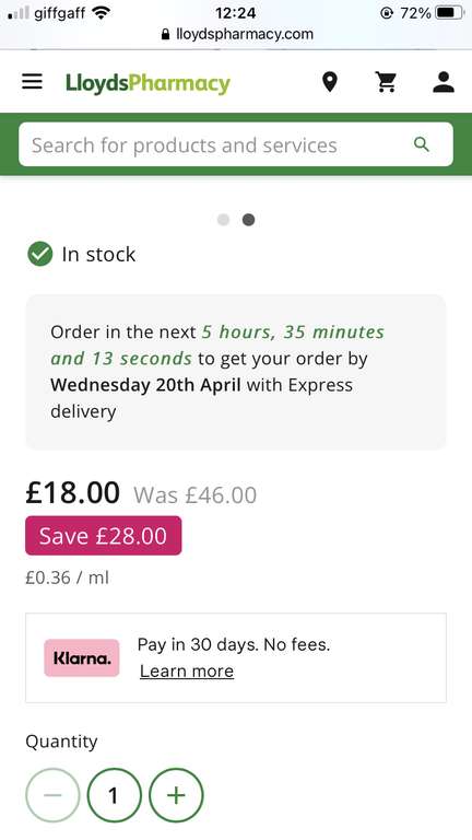 Calvin Klein eternity air for men eau de toilette 50ml - £18 + £2.99 delivery @ Lloyds Pharmacy