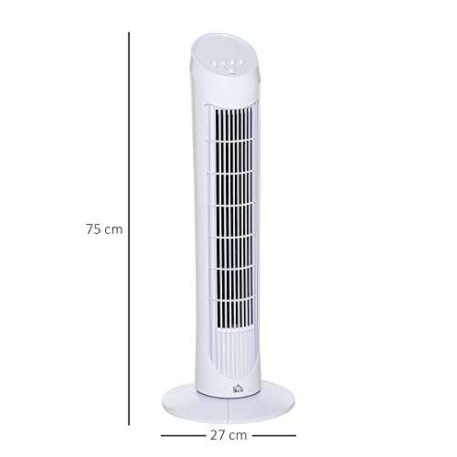 HOMCOM 30" Oscillating Tower Fan 3 Speed Mode Ultra Slim / Noise Reduction £24.79 delivered Dispatches and Sold from MHSTAR @ Amazon