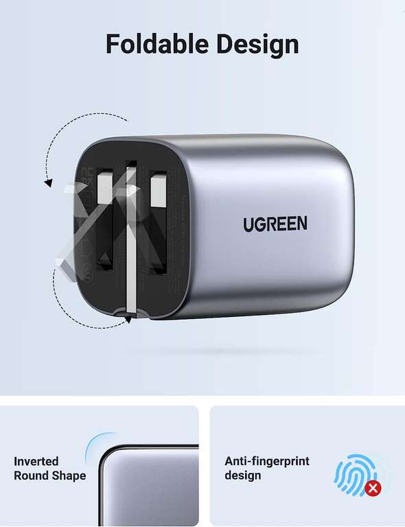 Deal: UGREEN 65W USB C Charger Foldable Nexode GaN 3-Port Charger - Sold by UGREEN GROUP LIMITED UK
