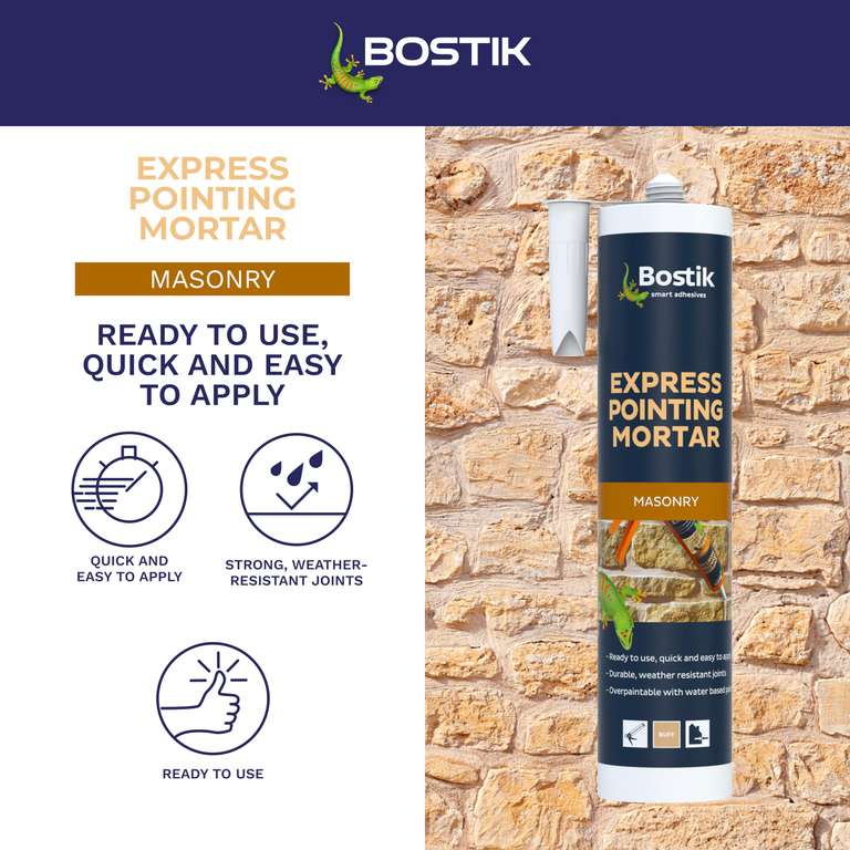 Bostik Express Pointing Mortar Buff - 310ml - Ready-to-Use | Hotukdeals