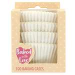 Baked with Love White Greaseproof Paper Cupcake Cases, 50mm - Pack of 100 £1.20 @ Amazon