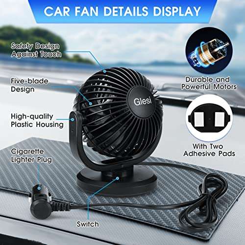zerotop Car Fan 12V Auto Car Cooling Fan 4" Vehicle Electric with voucher Sold by LIQIONG