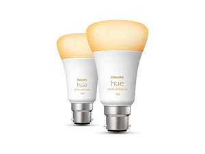 Philips Hue White Ambiance Bulbs 2-Pack B22 8W (1100 Lumen)