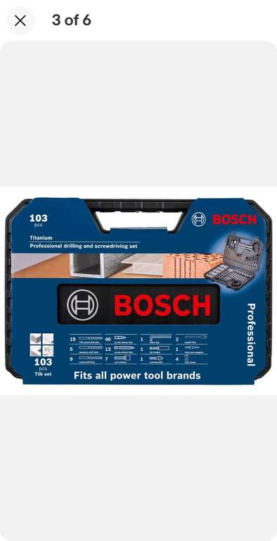 Bosch 2608594070 103pc Mixed Drill Screwdriver Bit Set Wood Masonry Metal - £19.51 With Code @ FFX / Ebay