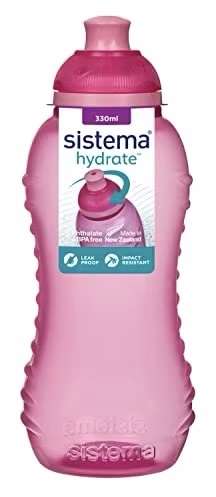 Sistema Twist 'n' Sip Squeeze Kids Leakproof Water Bottle 330ml BPA-Free - Assorted Colours