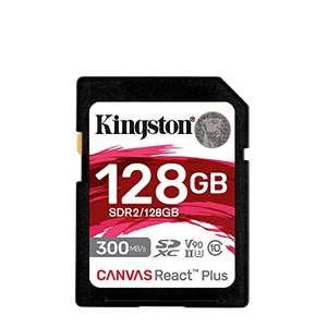 Kingston Canvas React Plus 128GB UHS-II V90 SDXC Memory Card Read 300mb/Write 260mb - Camera, DSLR, Mirrorless - £72.99 @ Amazon