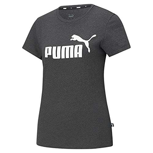 Women\'s ESS PUMA Tee hotukdeals Logo - Heather T-Shirt | Gray Dark (S)