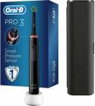 Oral-B Pro 3 Electric Toothbrush with Smart Pressure Sensor, 3500, Black & Cross Action Electric Toothbrush Head with CleanMaximiser
