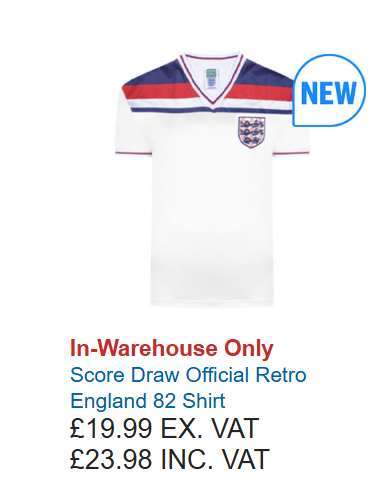 Score Draw England 1982 Shirt at Costco – Retro Home Blue Red