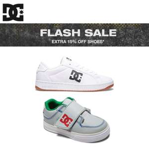 Flash Sale - Extra 15% off Shoes (Discount already applied on displayed prices) + Free Shipping for DC Crew members - @ DC Shoes