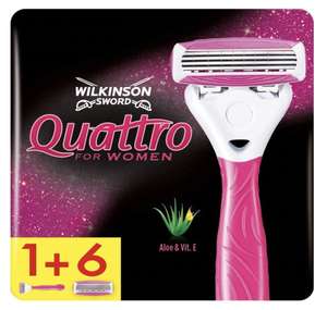 Wilkinson Sword Quattro for Women Razor with 6 Blades - £12.93 (Or £9.69 With 10% voucher & Subscribe and Save) @ Amazon
