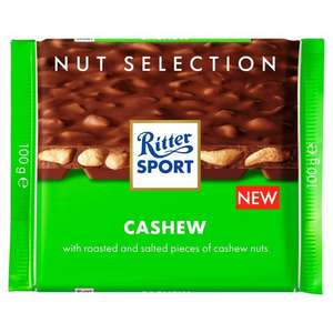 Ritter Sport Cashew/Whole Hazelnuts/Honey Salted Almonds 100g £1 @ Morrisons