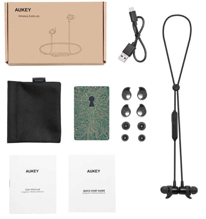 Aukey EP-B56 Wireless In-Ear Stereo Bluetooth IPX5 Headset Earphone GYM Sports Earbuds £8.94 delivered @ eBay/genuine_for_you
