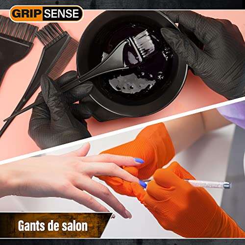 GripSense Nitrile High Density Diamond Grip Black Gloves (Pack of 50 / Pack of 100 for £8)- Sold & Dispatched By Farla Medical Healthcare